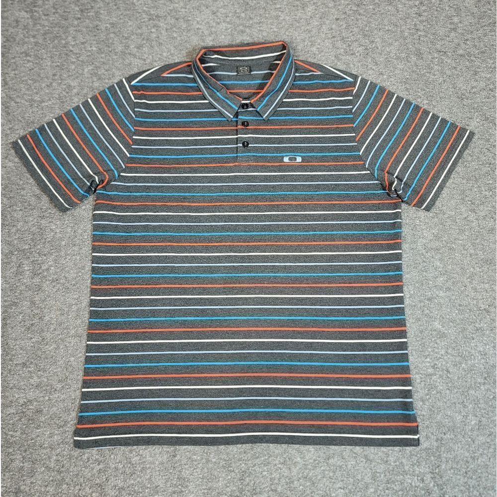 Oakley Mens Golf Tennis Polo Shirt Size Xl Gay Red White Blue Striped